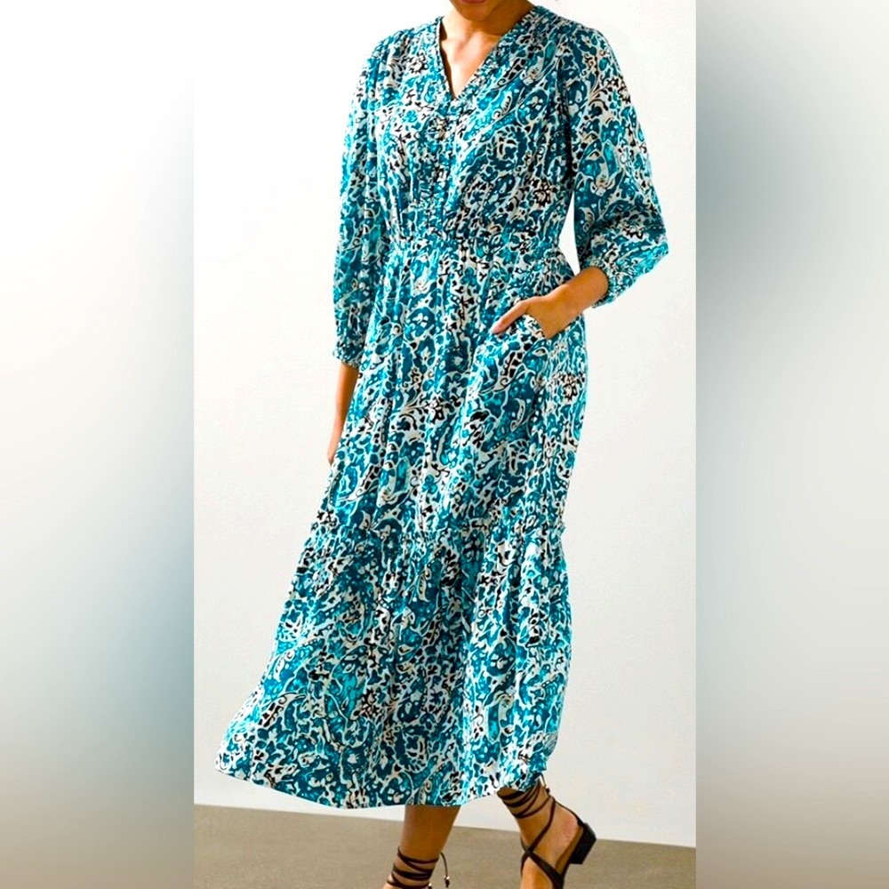 Chico’s Midi Dress with Braid Details - Picture 1 of 8